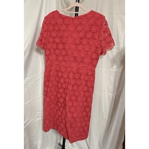 Talbots Tops - Talbots Sheath Dress 10 Pink Crochet Lace Short Sleeve Women's